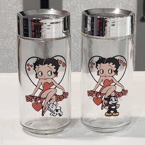 1998 Vintage Betty Boop 5" Salt & Pepper Shakers, With Pudgy & Bimbo The Dog
